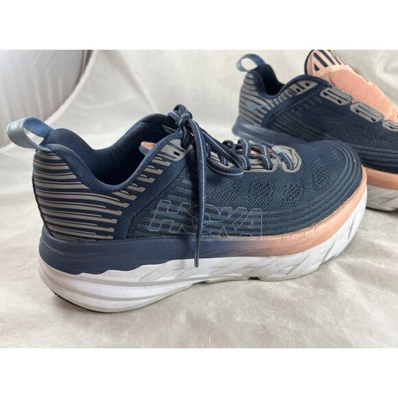 HOKA One One Bondi 6 Mood Indigo Pink Running Shoes US Womens Size 7 D Wide - Picture 2 of 10